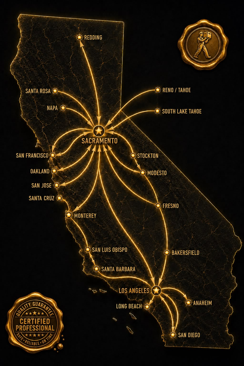 Goldman Movers service area map