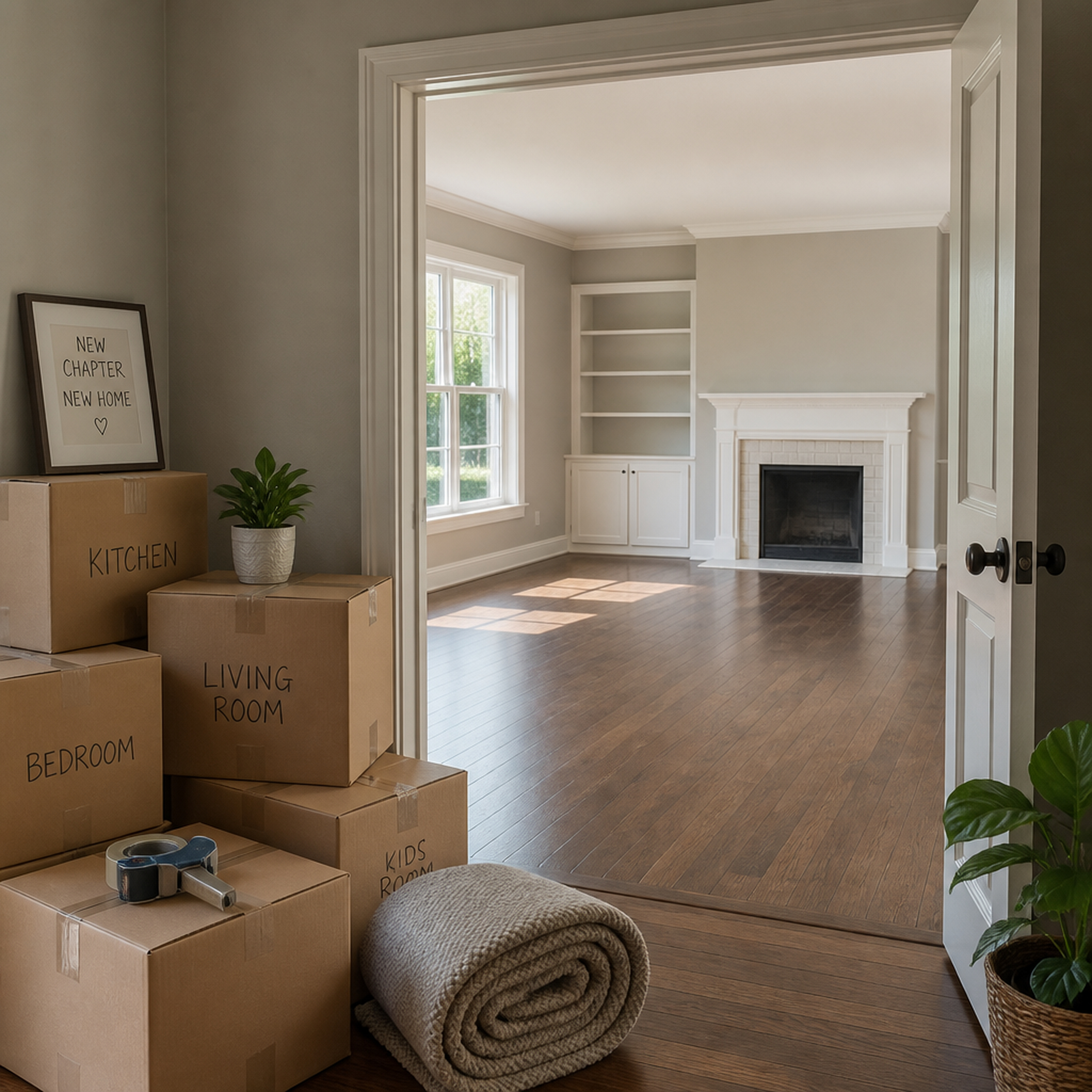 Household belongings prepared for a residential move
